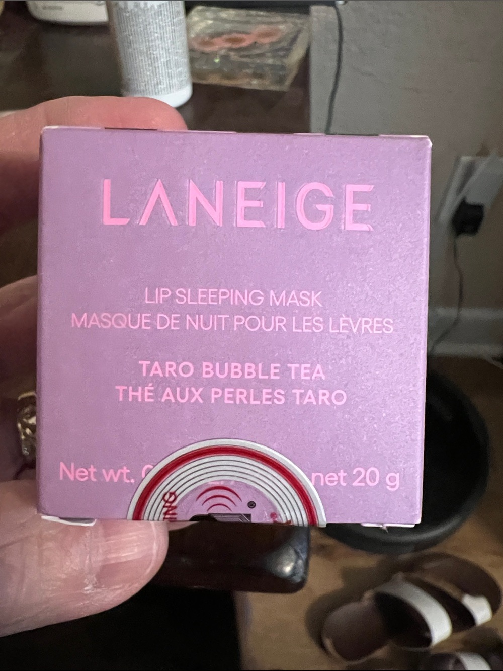 LANEIGE Lip Sleeping Mask - Taro Bubble Tea Pink Box